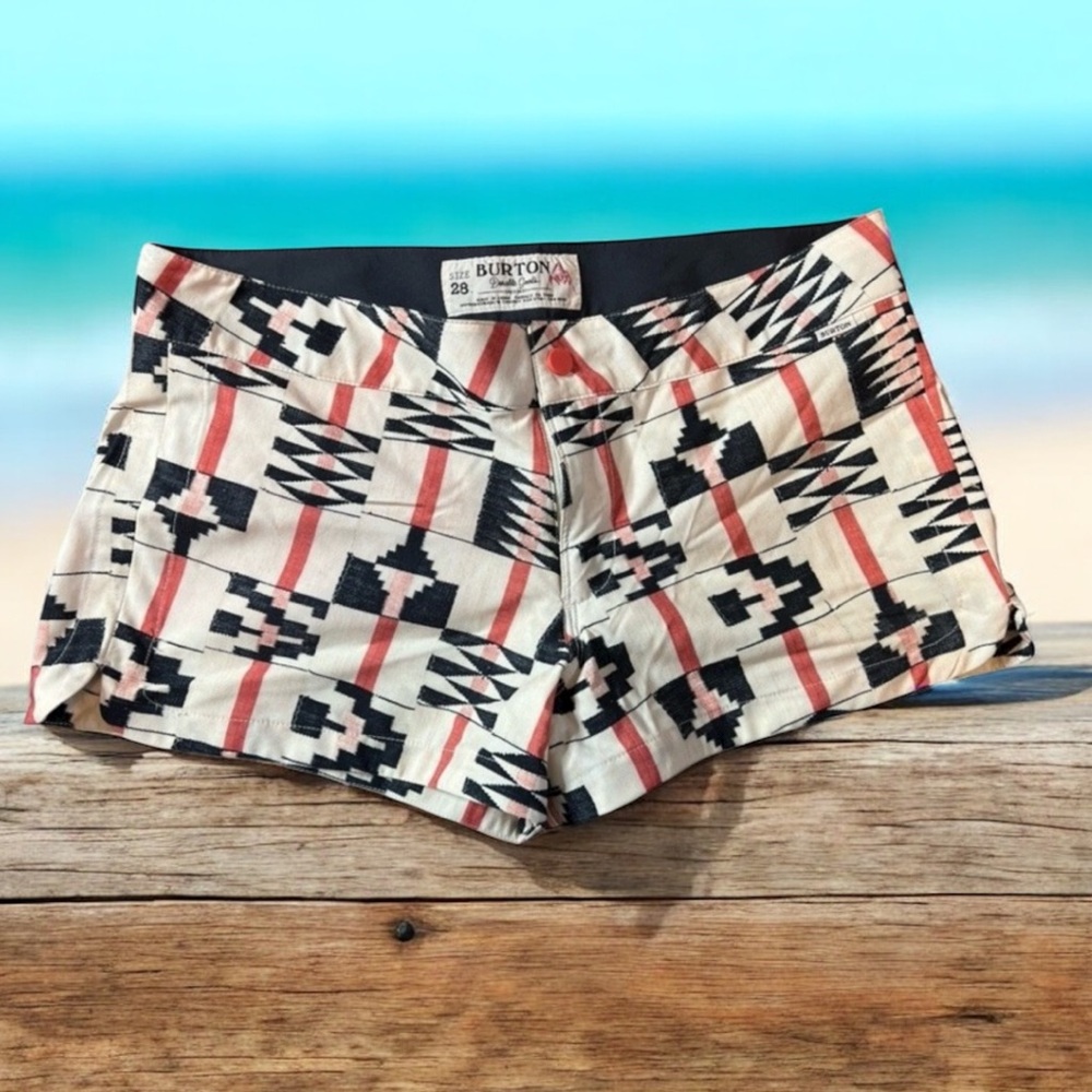 Burton AK Tribal Print Board Shorts Size 28‎ Women’s Swim Surf Beachwear